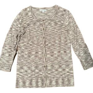 New York & Company Beige Marl Cardigan Size Small